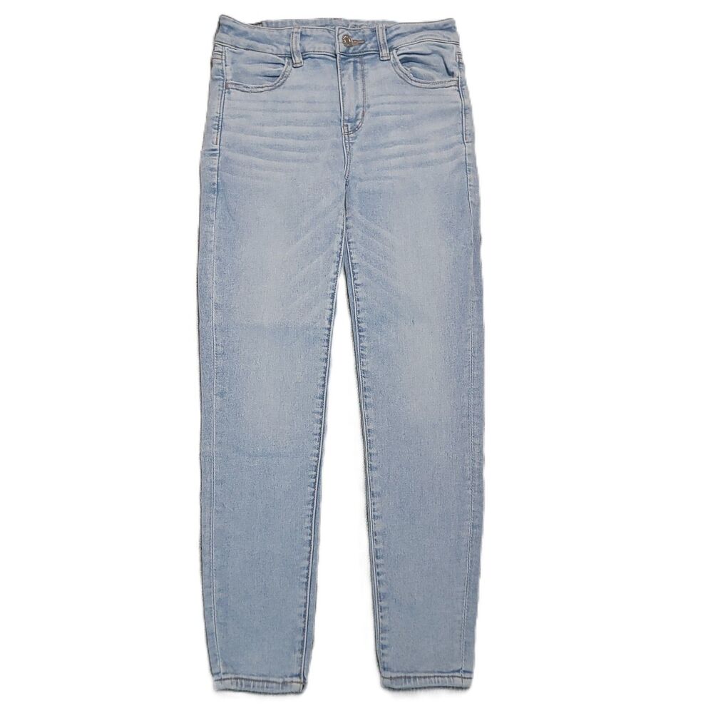 American Eagle Hi-Rise Jegging Womens 4 Stretch Jeans Blue Denim - Picture 3 of 9